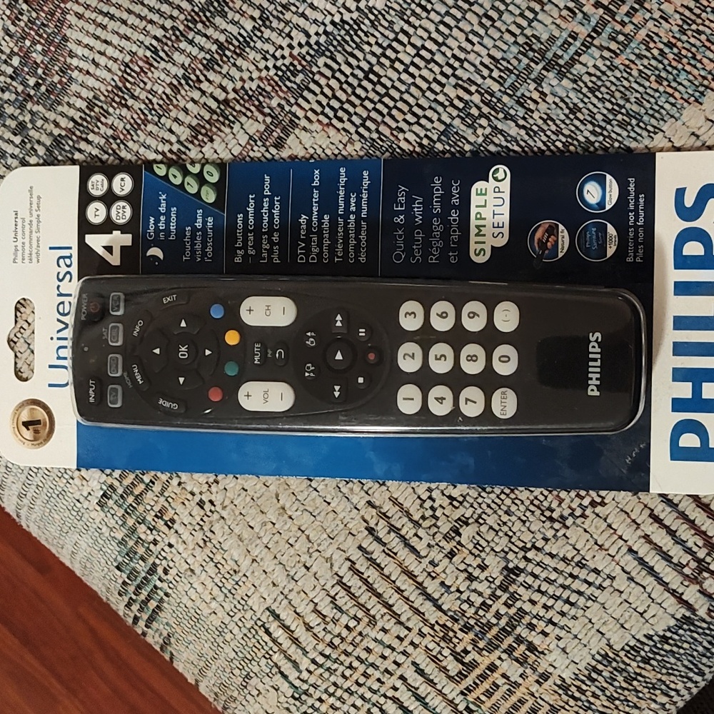 Philips SRP4004/27 UP/R DB1 Universal Remote Control 4-in-1 TV DVD CBL VCR Cable